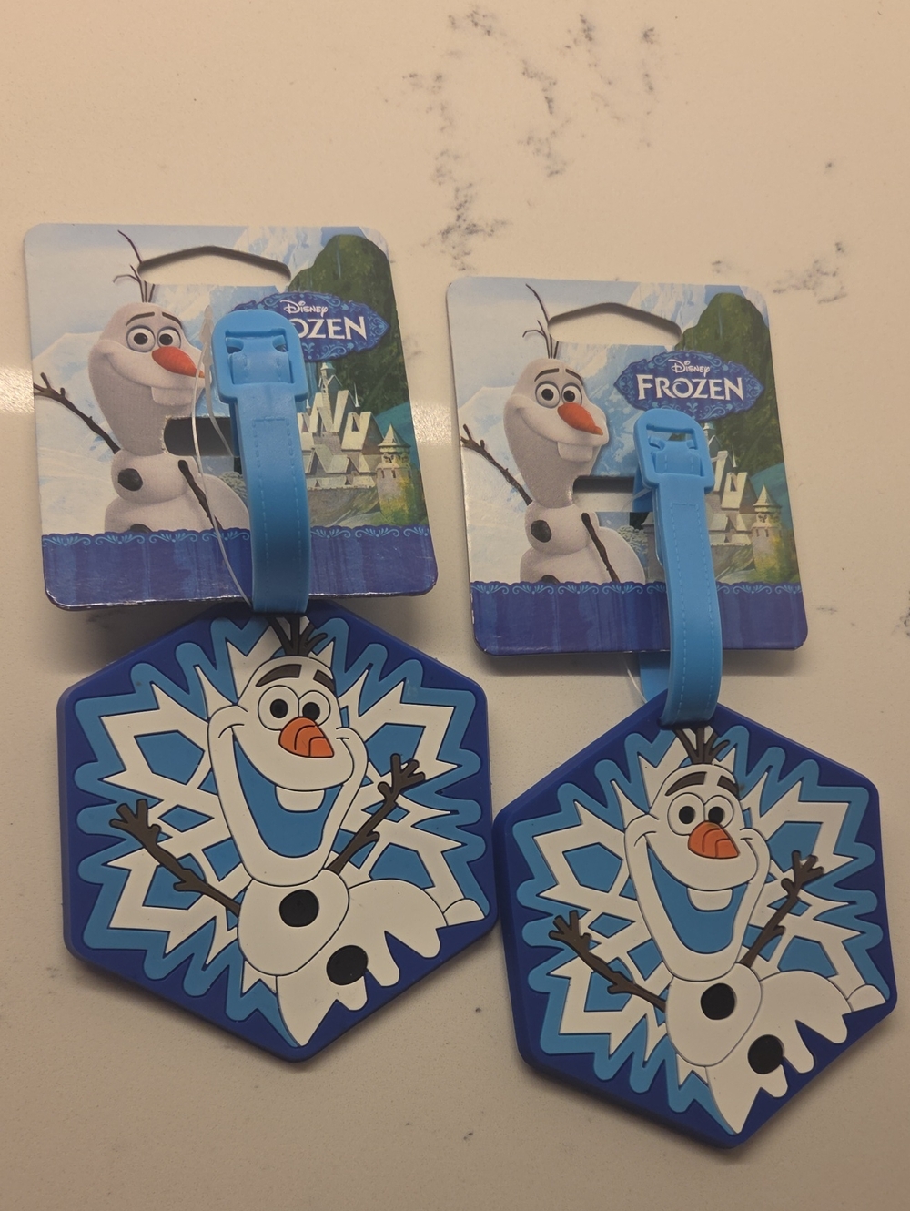 Disney Frozen Olaf Blue Snowflake Luggage Tags - Pair